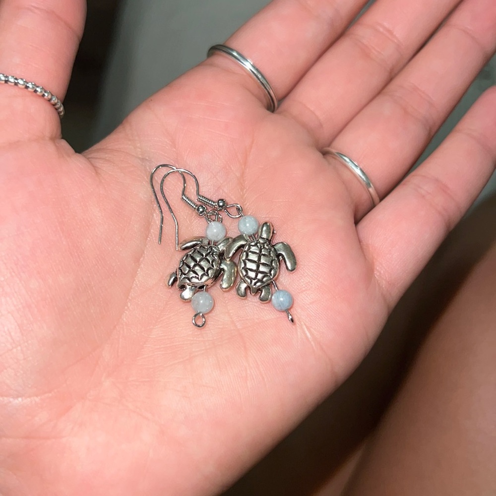 AMAZONITE TURTLE EARRINGS